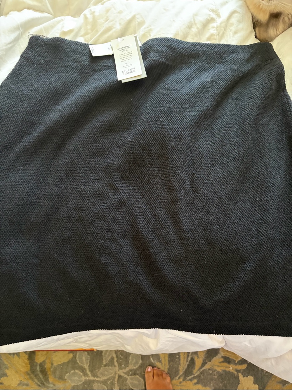 Eileen Fisher Black Knit Pencil Skirt